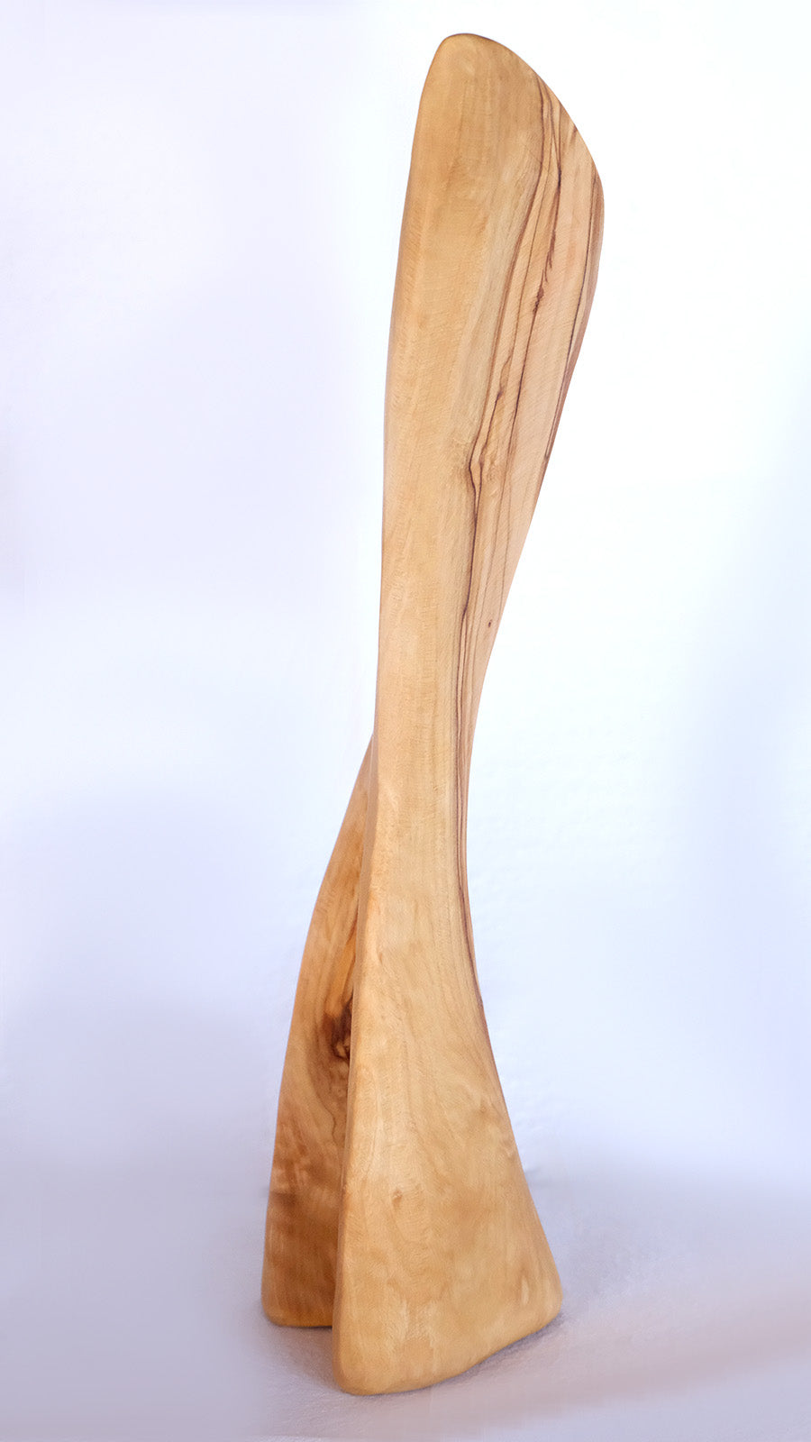 Abstract Handcrafted Sculpture from Reclaimed Olive Wood